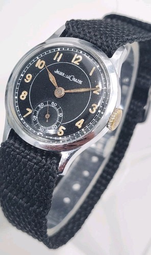 Raro orologio uomo vintage anni 40 JAEGER LeCOULTRE 463 WWII quadrante nero militare - Foto 2 di 24