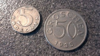 Konvolut 5 Groschen 1934 & 50 Groschen 1935 Erste Republik