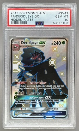 53116103 Decidueye GX 2019 Pokemon Sun Moon Hidden Fates #SV47 PSA 10
