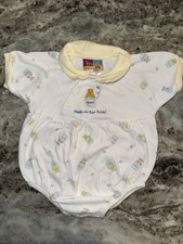 Vintage Winnie The Pooh Disney Baby Romper Size 6-9 Months Girls Peek A Boo
