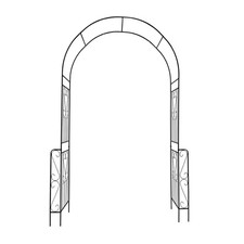 94.5 In. Metal Garden Arch Trellis Climbing Plants Support in Black