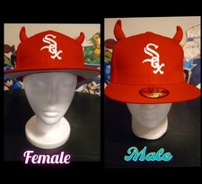 New Era 59FIFTY Red MLB Chicago White Sox Ryder Studios Hat Cap with Horns