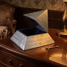 Pyramid Jewelry Box Antique Look Tin Alloy Jewelry Box Gift Idea