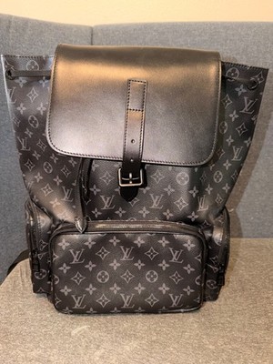 Authentic Louis Vuitton Trio Eclipse Backpack Black Leather W/ Receipt