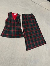 Vintage Pendleton Wool Skirt Vest 14 Plaid Multi Color