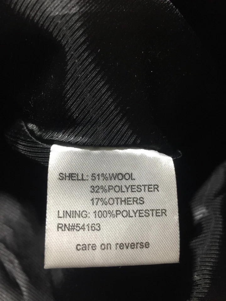 Calvin Klein Wool Coat Womens 12 Black White Plaid Long Sleeve Tie Belt Pocket - Image 4 of 4