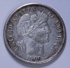 1906-O 10c Barber Dime AU details