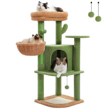 Cactus Cat Tree for Indoor, Cat Tower with Large Cat Condo, Sisal Scratching Pos