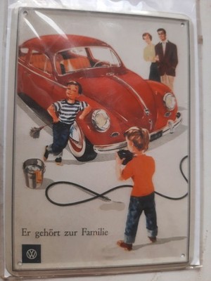 seltene Blechpostkarte Postkarte ''  VW Käfer Volkswagen ''