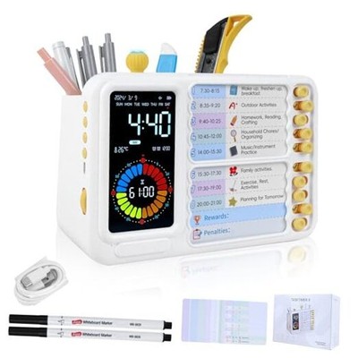 12/24 Hour Switching Task Timer, Timer for Kids, Visual Schedule for Kids with 