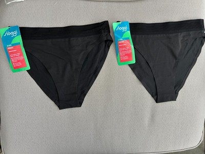 Sloggi 2 x Ever Fresh Tai Briefs Knickers BLACK XS Extra Small 10194116 BNWT