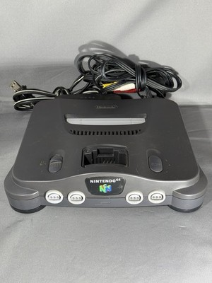 Nintendo 64 System Home Console & Cables Charcoal Gray, Tested Works