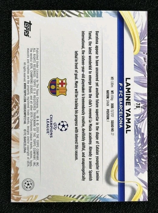 2023-24 Topps Carnaval UEFA Champions League Lamine Yamal #78 RC Rookie &06031 view 2