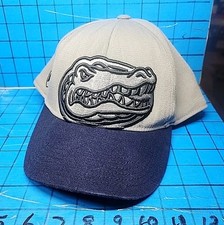 U of F Florida Gators NCAA Lg. Chomp Logo Hat Cap Gray Silver Blue OneSizeAdult