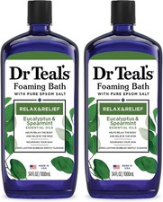 Dr Teal's Foaming Bath with Pure Epsom Salt, Relax  34 Fl Oz Pack of 2 