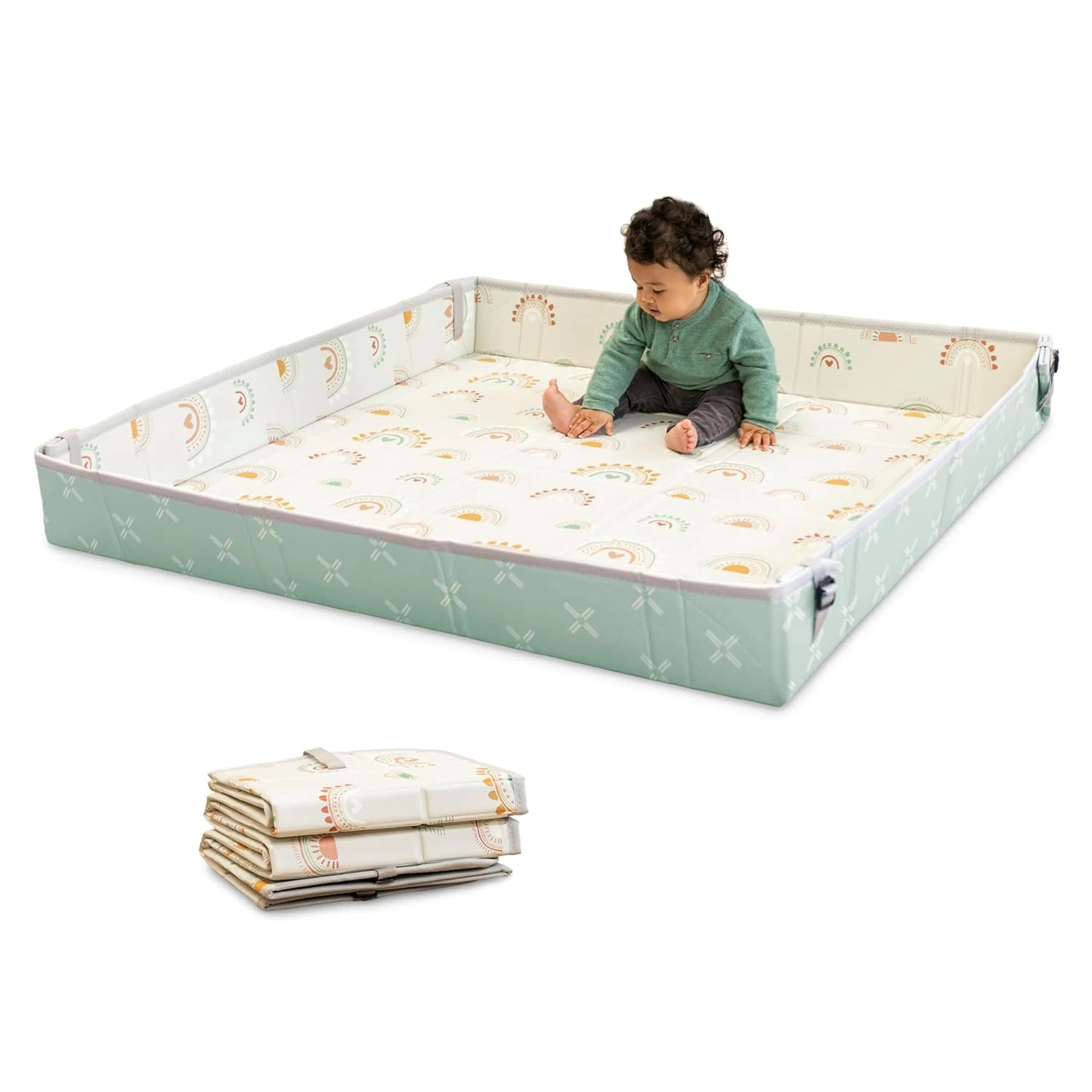 Foldable Soft Foam Play Mat, 57" Baby Mat for Floor Time, Lightweight, Easy to S