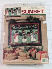 Sunset 1995 Tis The Season Snowmen Banner Kitfeltfabric Appliqu 18082usa
