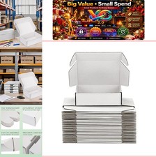 25 Pack 10x10x3 White Corrugated Shipping Boxes ECT-32 Small Business Mailers