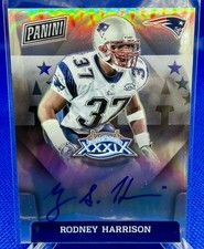 RODNEY HARRISON 2022 PANINI SUPER BOWL XXXIX SILVER PRIZM ON CARD AUTO