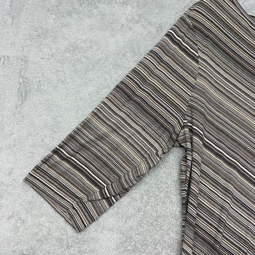 Christopher Banks Shirt Womens 1X Brown Beige Stripe Pullover V Neck Knit Cotton - Bild 3 von 12