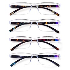 JOSCHOO 4 Pairs Reading Glasses, Blue Light Blocking Glasses, Computer Glasse...