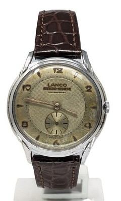 Lanco Sarcar Geneve Swiss Made Uhr 50er Vintage Watch Jumbo 37mm