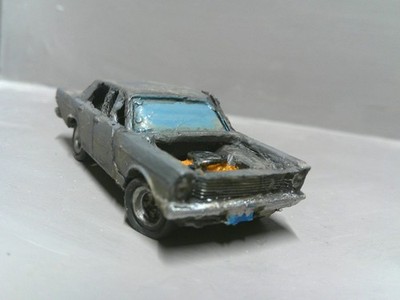 handmade 1/64 scale 1965 Ford Galaxy 4 door sedan premiered junker automobile