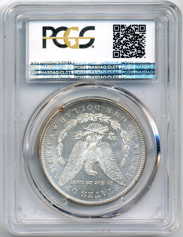 1878S US Silver Eagle, MINT ERROR, Partial Collar Strike - Choice UNC, PCGS MS63 - Image 2 of 2