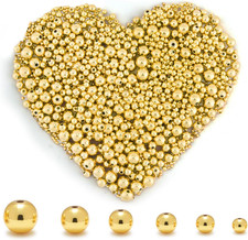 100Pcs 14K Gold Filled Spacer Beads, 2/3/4/5/6/8Mm round Loose Beads for Jewelry