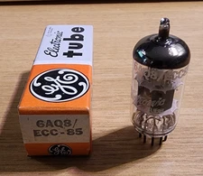 6AQ8/ECC-85 GE Double Triode RF/Mixer/Preamp Vacuum Tube - NOS