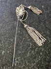 STUNNING VINTAGE METAL CHATELAINE HAT PIN