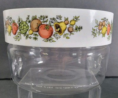 Vintage Pyrex Corning Ware Spice Of Life Glass Canister With Lid