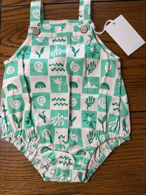 NWT Wild Wawa Jade Green James Romper Nautical Ocean Size 6-12 Months