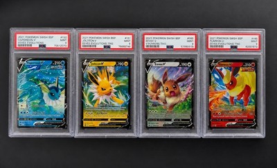 2020 Pokemon Eeveelutions V Powers PSA 9 LOT Vaporeon Jolteon Flareon SWSH Promo