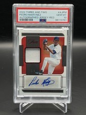 2022 Panini Three & Two Pedro Martinez Auto & Game Worn Jersey Patch /3 PSA 10