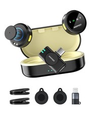 Wireless Lavalier Microphone for iPhone 17/16/15/14, iPad Android, Magnetic...