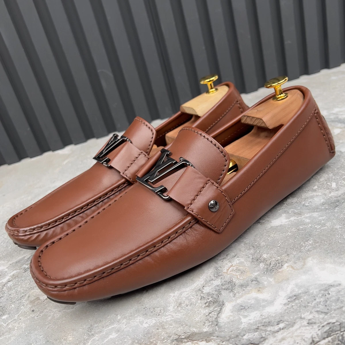 LOUIS VUITTON ブラウンモカシン LOUIS VUITTON LV Driver Moccasin Shoes 'Brown Monogram with Orange