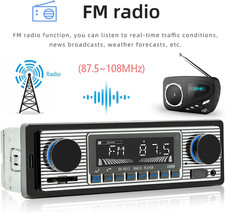 Classic Single Din Car Radio with Bluetooth Car Stereo FM Radio Receiver Hands