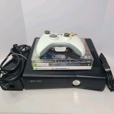Microsoft Xbox 360 Slim 250GB Console Bundle, Cords, Controller, And 3 Games