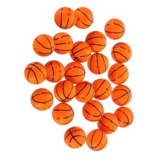 24Pcs - Sports Ball Beads 15mm Silicone Round Spacer Focal Beads Rubber Loose