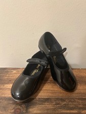 Dance Class Toddler Sz 10.5 Black Tap Shoes with Hool  Loop Closure
