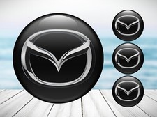 4x Silikon Aufkleber für Radkappen Mazda Nabendeckel Felgenemblem Logo