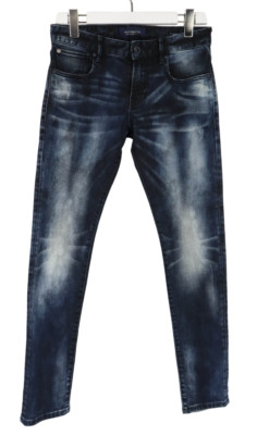 Scotch & Soda Tye Herrenjeans W29/L32 Dunkelblau Denim Acidwash Zip Fly Stretch