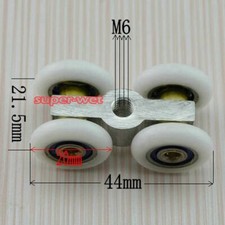 4 X Sliding Door Rollers 4 Wheel 20mm Hanging Runner Pulley Shower Bathroom New