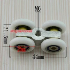 4 X Sliding Door Rollers 4 Wheel 20mm Hanging Runner Pulley Shower Bathroom New
