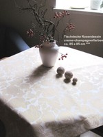 Tischdecke - Rosendessin - Creme - Champagner, Ca. 85 X 85 Cm
