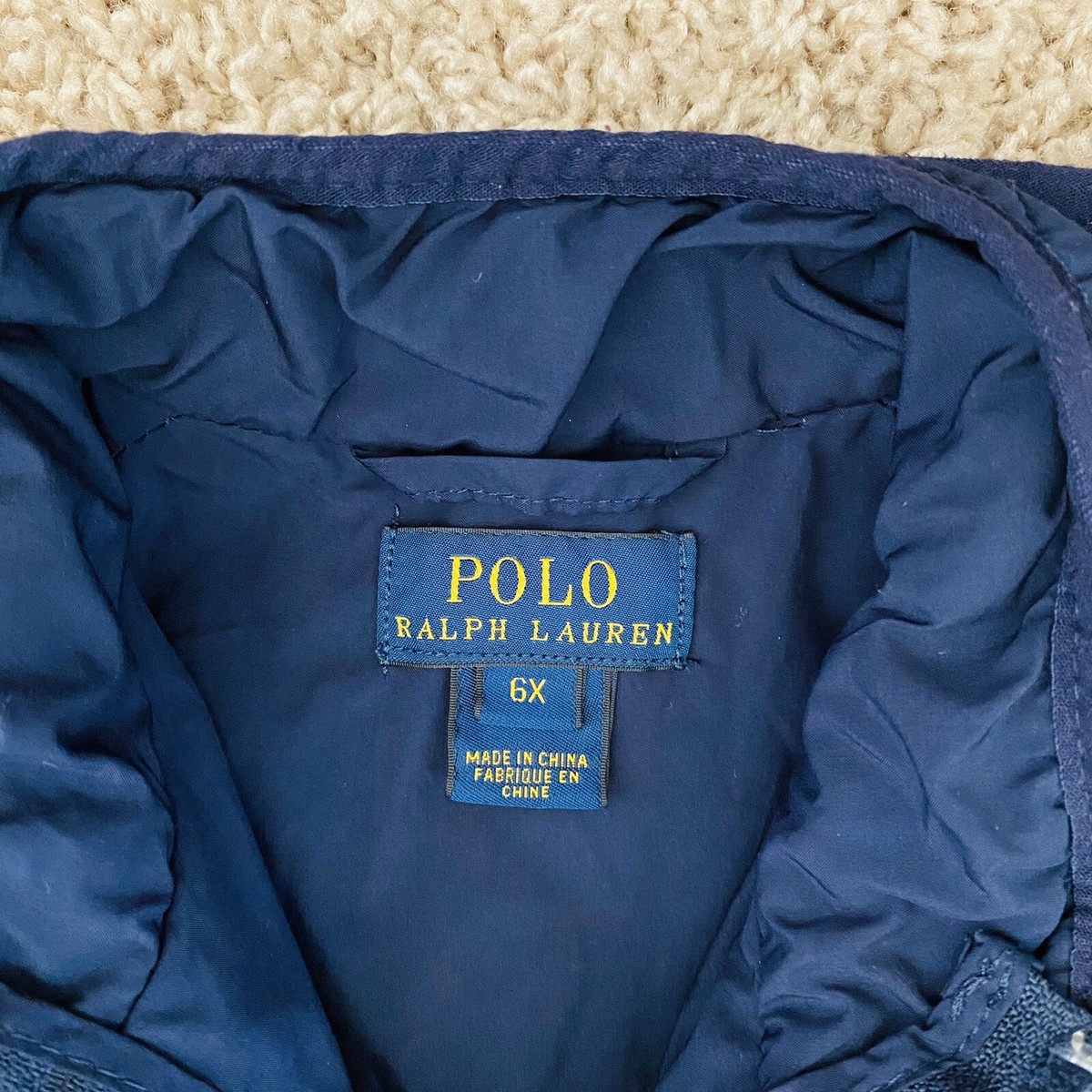 Polo Ralph Lauren Kids Jacket Size 6 6X Navy Blue Quilted