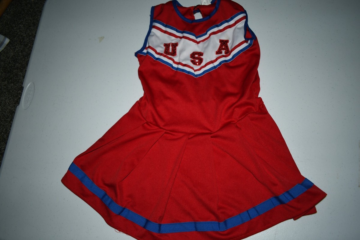 Youth Girls Team USA M Cheerleader Cheer Outfit Dress (Red) USA | eBay