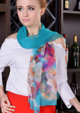 100 Silk Scarf Women neckerchief Shawl Wrap thin Floral pink red blue MY105