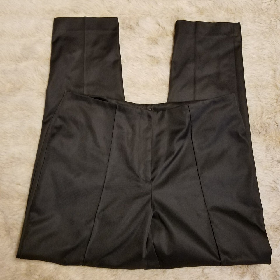 NUE OPTIONS Womens 8 Black Dress Pants No Belt Loops Creased Sewn down